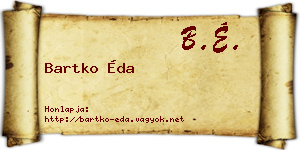 Bartko Éda névjegykártya